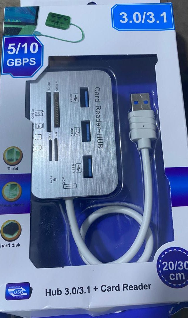 USB 3.0/3.1 Hub with Multi - Card Reader - High - Speed Data Transfer - Edge Gadgets and Accessories
